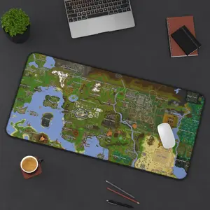 Custom Osrs World Map Desk Mat | Runescape World Map Mouse Pad | Anime Desk Mat | Gift For Gamer | Mothers Day Gift