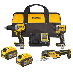 DEWALT 20V MAX Lithium-Ion Cordless 3-Tool Combo Kit with (2) FLEXVOLT 6.0 Ah Batteries and Charger