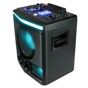 Gemini Sound GPK-800 Home Karaoke Party Speaker with Bluetooth, USB, FM Radio, LED Lights, 2400W Power, 8" Woofer, 3" Tweeters, Remote Control, and Microphone Inputs