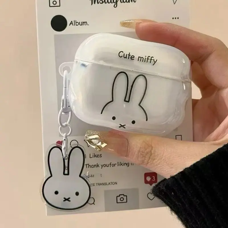 Cartoon Miffy Rabbit AirPods Pro Case, Compatible with Apple AirPods Pro 3rd Gen, Wireless Earphone Cover, Protection, Dirt Resistant, Shockproof, Audio