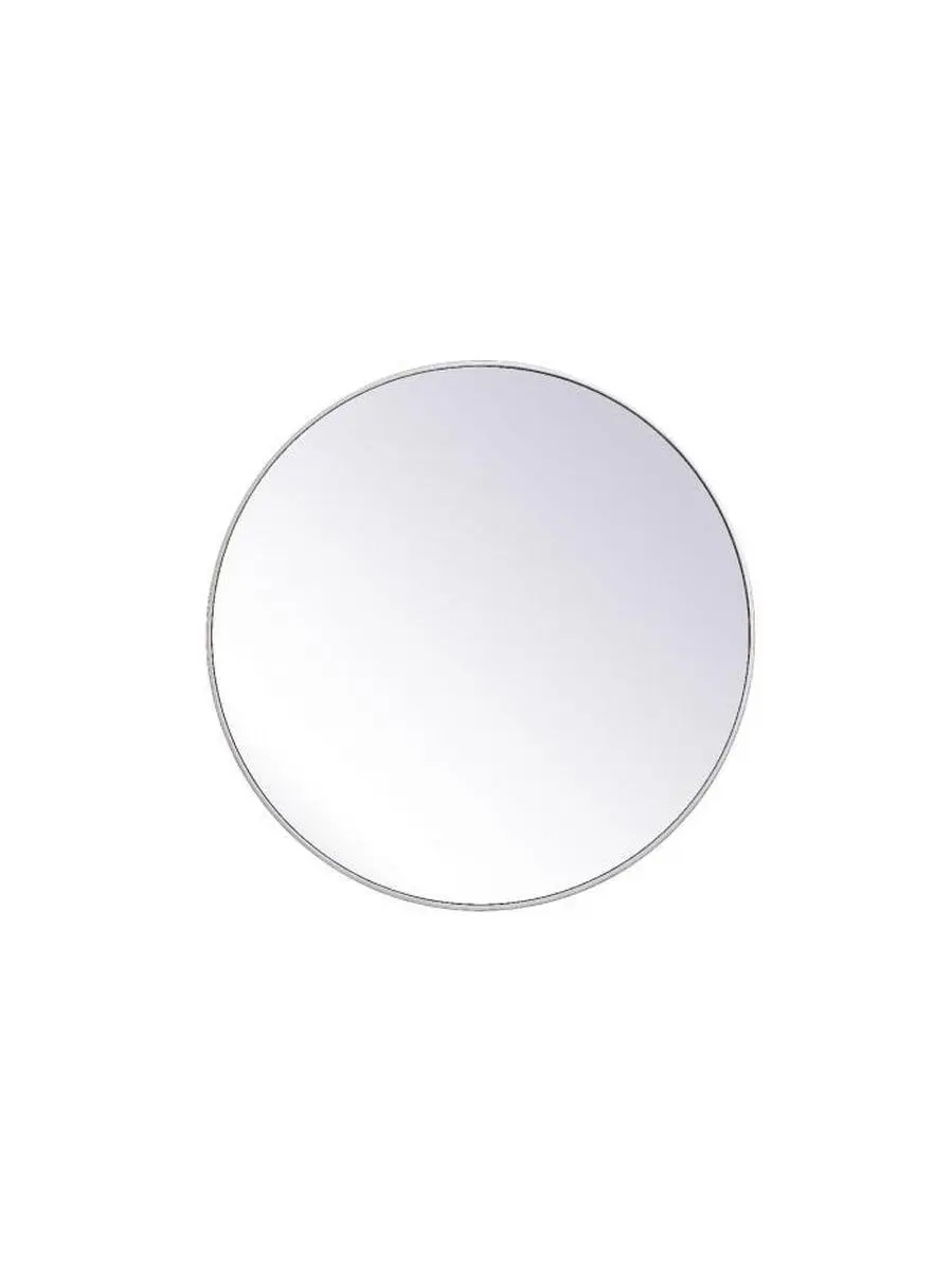 Elegant Decor MR4839S 39 in. Silver Metal Frame Round Decorative Wall Mirror - Wall Mount, Antique-Modern for Large Spaces with MDF Backing, Decorative Design Wall-Mounted Mirrors