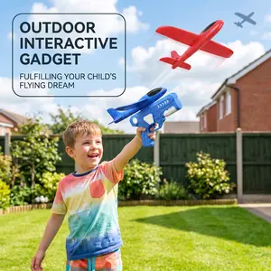 Kids' Foam Glider Catapult Airplane Launcher Toy Gun, Outdoor Summer Play Flying Toy