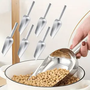 6 Pack 6 Ounce 8 inch/20.3cm Small Stainless Steel Ice Scoop Metal Mini Candy Little Sugar Cream Scoop for Home Kitchen Food Jars Coffee Beans Bar Buffet