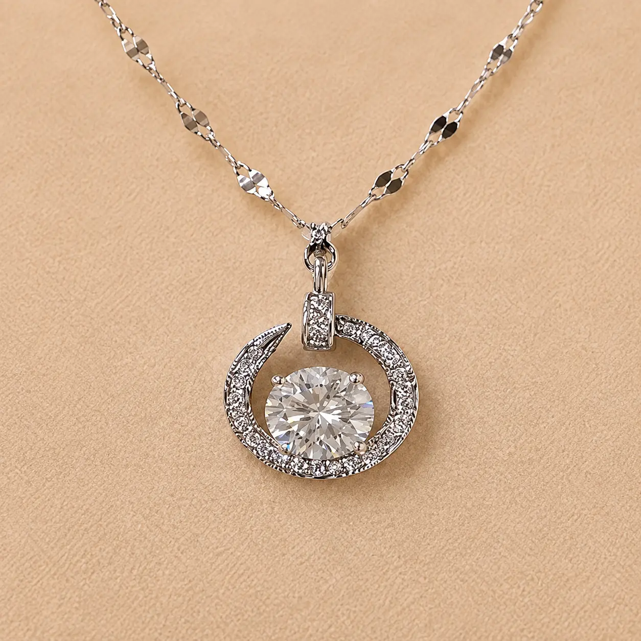 Pavé Stud Necklace,Statement Necklace, Sparkling Fashion Necklace for Everyday Styling  XL02