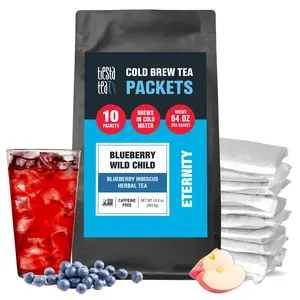 Tiesta Tea - Blueberry Wild Child Cold Brew - Blueberry Hibiscus Herbal Tea - Loose Leaf Tea Blend - Non Caffeinated Iced Tea - Cold Brew Tea Packets - Brews 64 oz of Pitcher Per Bag (Pack of 10)