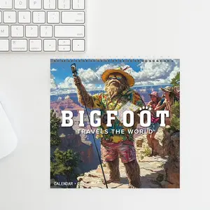 Bigfoot Travels the World Wall Calendar for the New Year Monthly Planner with Adventure Themes for Cryptid Lovers