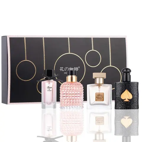 Women's 4-Piece Perfume Spray Fragrance Set - Assorted Flavors Scent Fragrance Sets for Adults, Floral Bouquet & Fruity Liquid Scents, Stylish Gift Box, 105ml (3.5 oz) Total, Gifting & Personal Use
