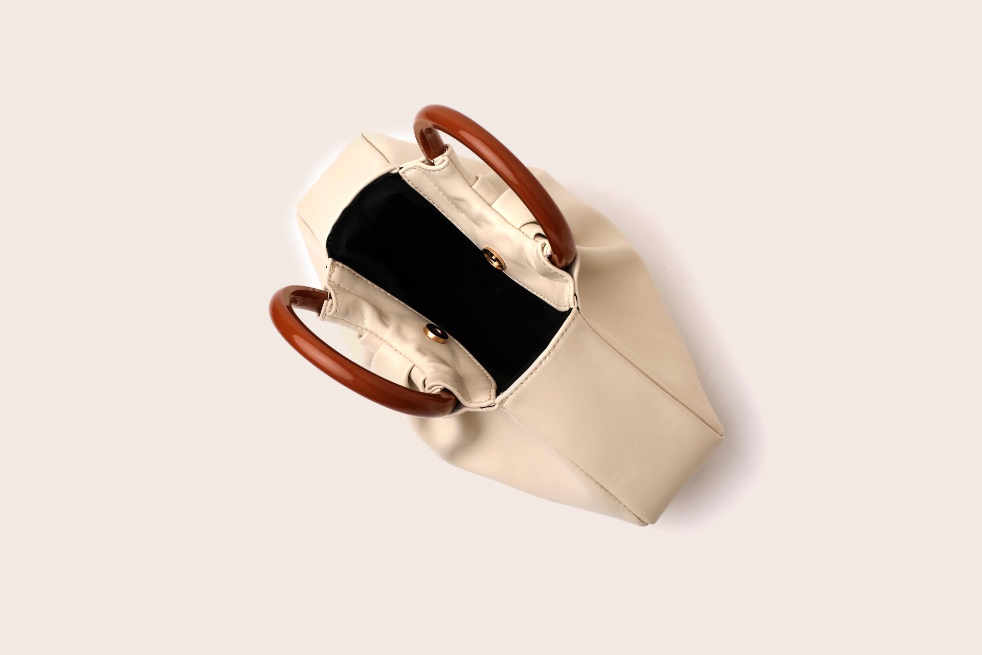 Women's Mini Ruched Evening Tote Bag, Faux Leather/Metallic Crocodile Print Handbag with Wooden/Leather Handle, Multiple Colors Shoulder Clutch