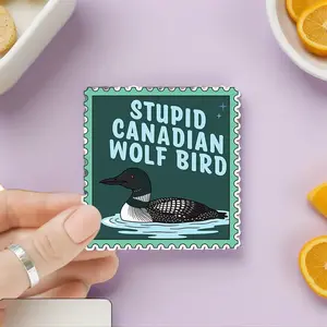 Stupid Canadian Wolf Bird Sticker, Heated Rivalry Sticker, Hockey Romance Book Sticker, Laptop Water Bottle Decal