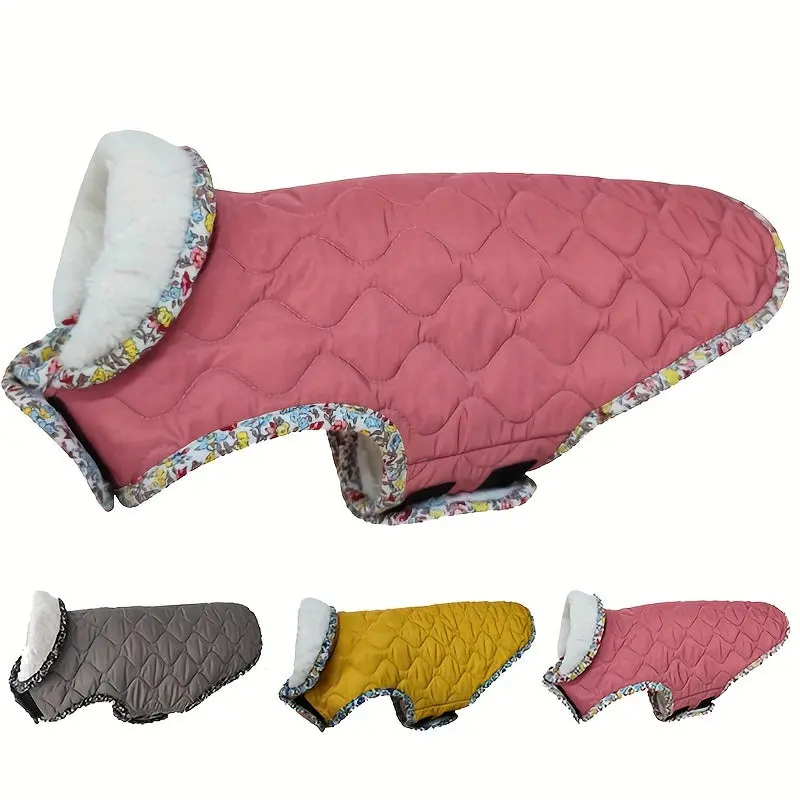 Dog Winter Coat, Waterproof & Windproof Pet Outerwear, Polyester Fleece Lining, Closure, for Small, Medium, Large Dogs, All Seasons