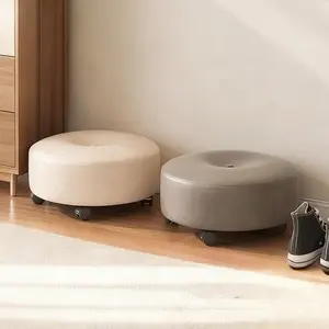 Home Universal Wheel Low Stool, Multifunctional Stool, Multi-Purpose Toddler & Baby-Care Stool, Mopping & Shoe-Changing Practical Round Stool, Simple Lightweight Space-Saving, A Useful Item for Home Life