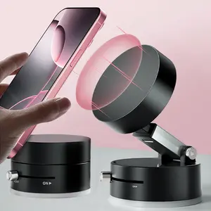 Magnetic Car Phone Holder | One-Click Dustproof Vacuum Suction | 180° Adjustable Phone Mount (Strong Adsorption)