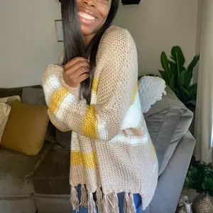 Chunky Over-Sized tassels Knitted Sweater Long Sleeve