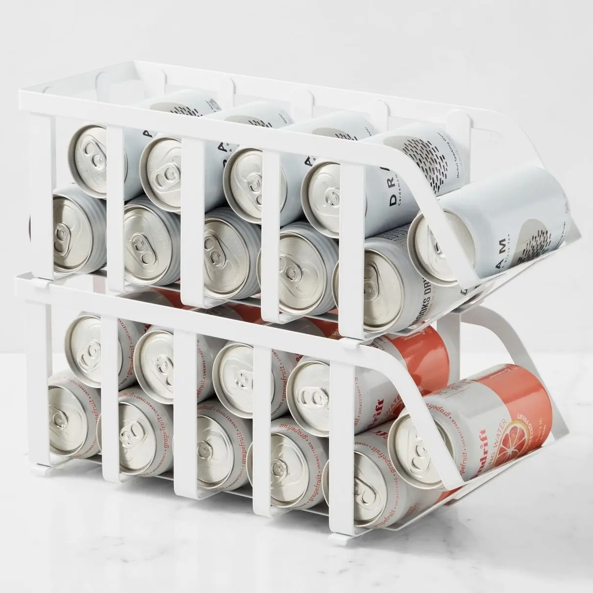 Metal Powder-Coated Steel Soda Can Organiser, Home Storage Bin for All Your Items