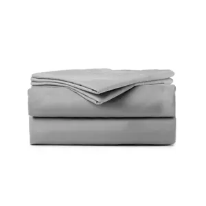Splitz Sheet Set for Couples - Resort Grey, 2000 Thread Count Cool Touch Poly-fiber, Extra-wide Split Top Sheet, Deep Pockets for Mattresses up to 22"
