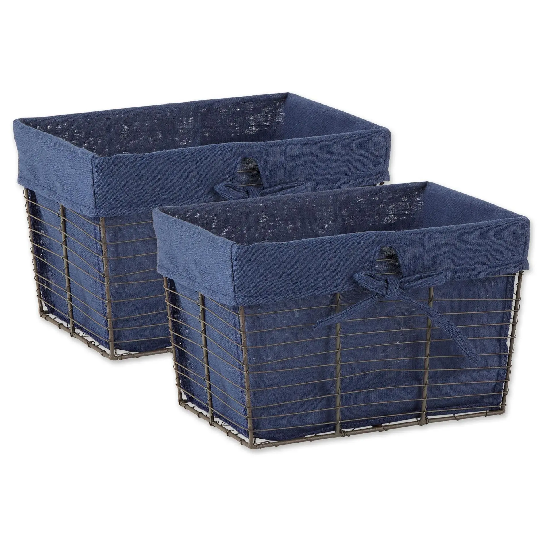 Design Imports S/2 Vintage Chicken Wire Baskets w/Liners Design Imports S/2 Vintage Chicken Wire Baskets w/Liners