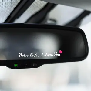 3X Drive Safe, I Love You Rear View Mirror Sticker, Rearview Mirror Decal with Heart Self Affirmations  Window  Makeup  Mirror Stickers for Women Water Bottle Laptop Gifts(White)
