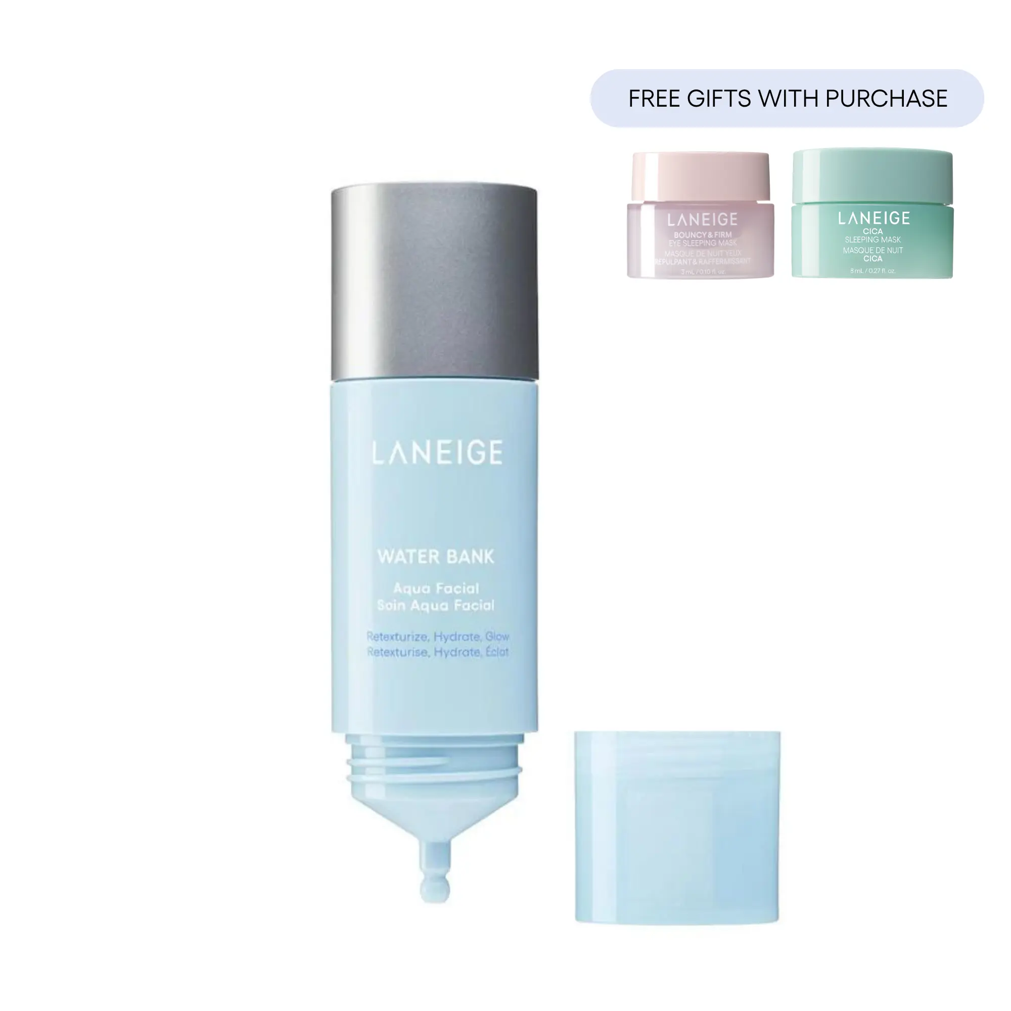 Laneige Water Bank Aqua Facial Serum, BHA + AHA - Gently Exfoliate, Hydrate & Glow