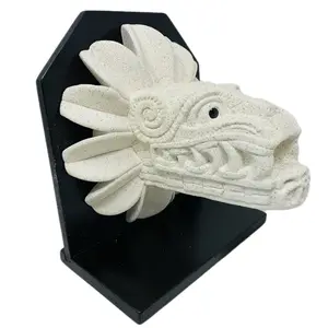 Quetzalcoatl Feathered Serpent Mayan Aztec Sculpture Handmade 8x8x8 Inches Cultural Treasure for Collectors and Enthusiasts of Ancient Art