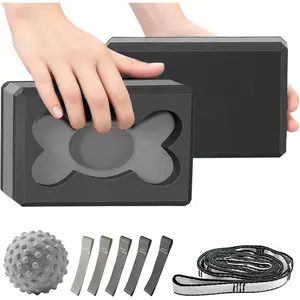 Yoga Blocks 2 Pack - 9x6x3in High-Density EVA Foam with Non-Slip Textured Surface, Supportive for Deep Stretching & Lightweight - Ideal for Yoga, Pilates,