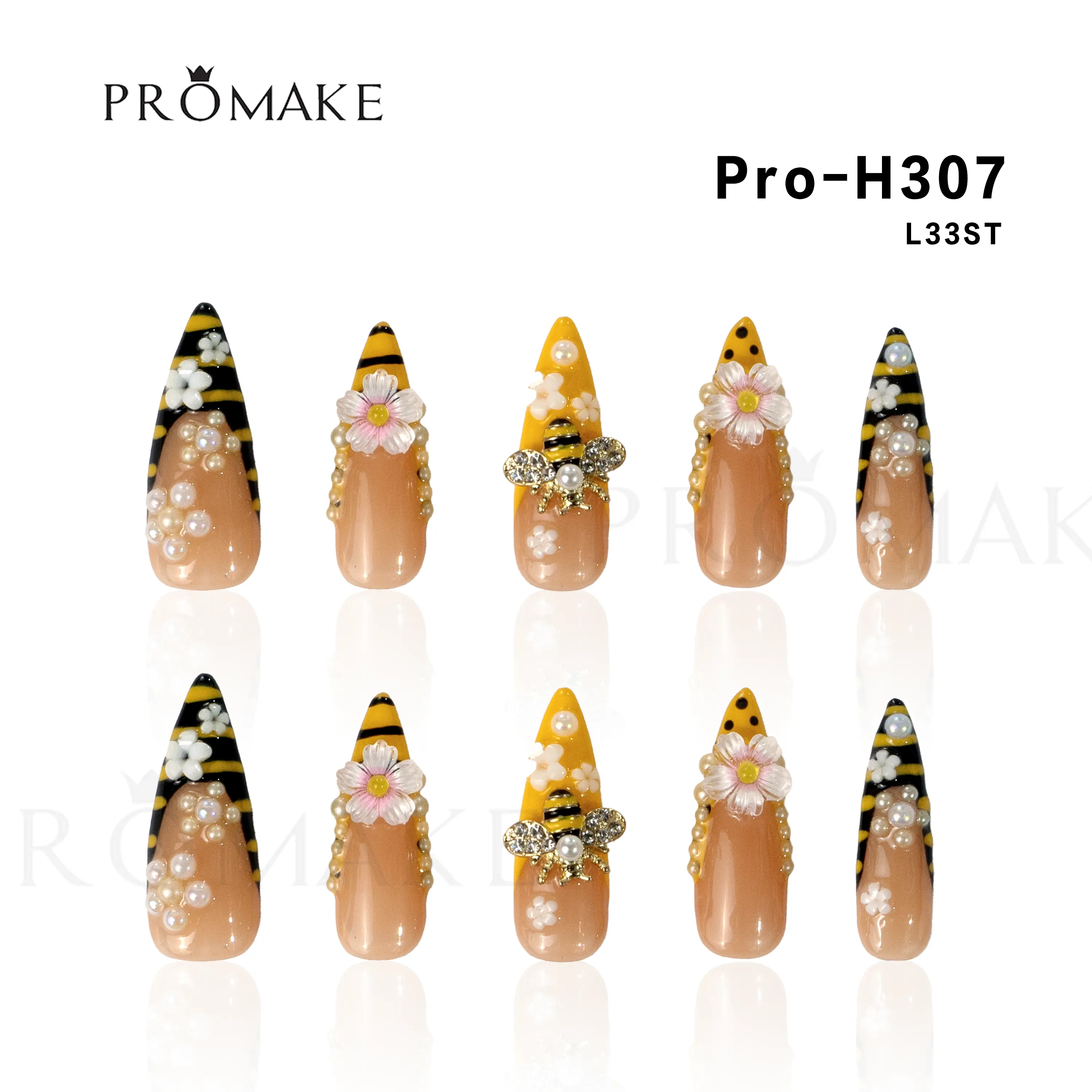 Promake Nails | New XS Size | 100% Handmade Luxury Nails-  Luxury Handmade Press on Nails-Nail Art Nail Care-With Nails Tools-Different Length
