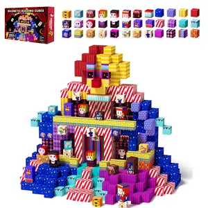 Circus Carnival Theme Magnetic Blocks-150/100PCS Magnetic Building Blocks ，Magnetic Tiles Stacking, Build Mine Magnet World Set, Magnet Cubes，STEM Montessori Children Sensory  Toys for Kids Boys Girls Ages 4-8 Christmas Birthday Gifts