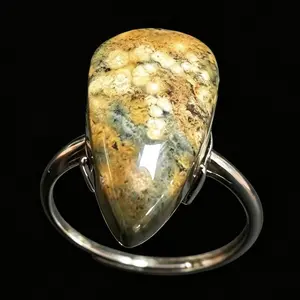 Boho Prong-Set Ocean Jasper Ring | Natural Crystal Jewelry