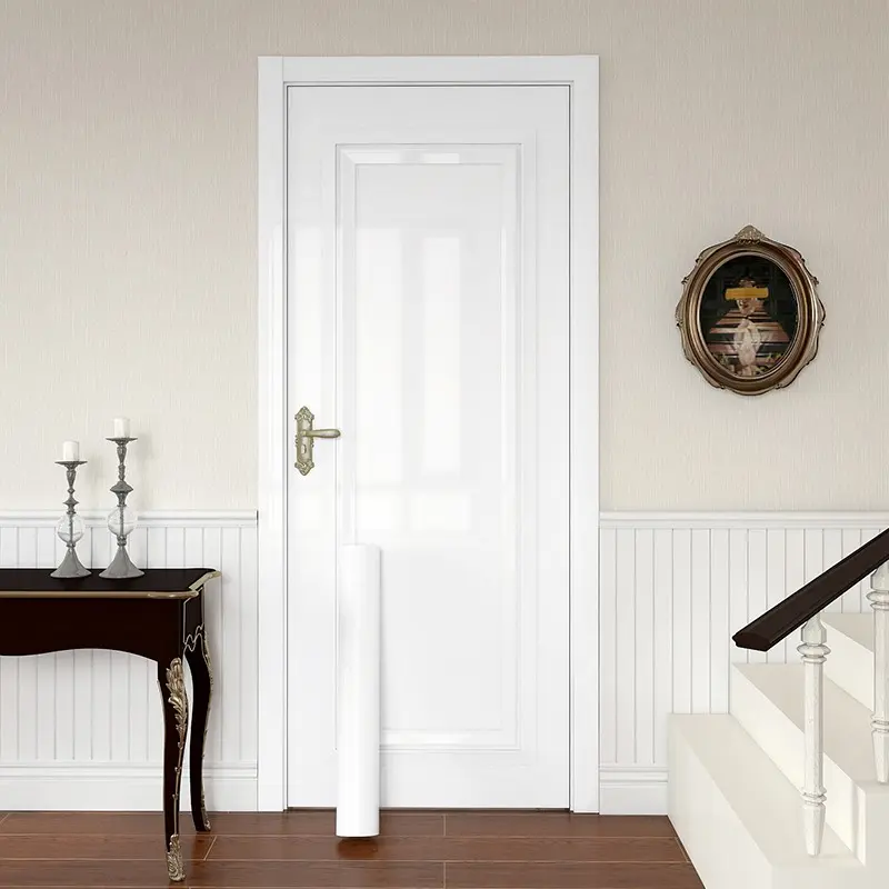 Removable Vinyl Door & Wall Stickers - Peel & Stick Self-Adhesive Film with Glossy White , Easy Renovation for Doors, Walls, Cabinets - No Glue Needed, Peel & Stick Surface, Durable Vinyl