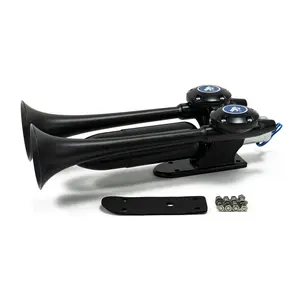 HornBlasters Super Echo Air Horn 12-Volt & Vehicle Mounted with Dual-Chime Design and 1-Year Warranty for Trucks and Cars