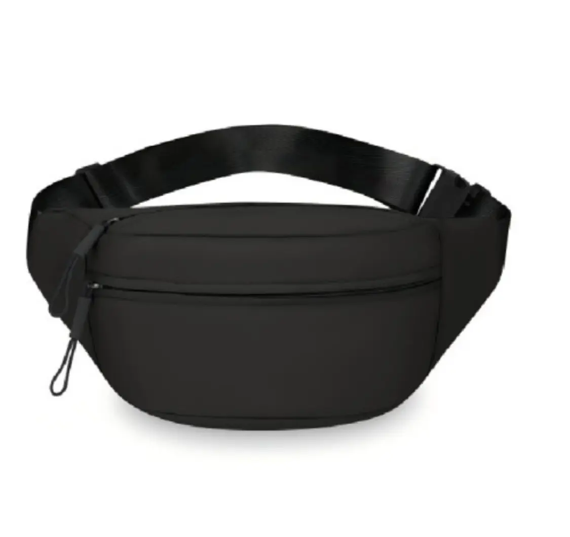 Double zipper crossbody fanny pack  - 12.99" x 6.30" x 3.54" Dimensions, Secure Fit for Everyday Use, Black Color, Ideal for Travel & Daily Activities