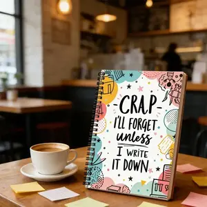 Elegant Floral Notebook Journal, Coil Bound Handwriting Diary, Perfect for Sketching & Note-Taking, Stylish Design