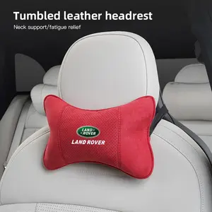 Car Suede Headrest Neck Support Auto Seat Accessories For Land Rover Range Rover Evoque Velar Defender Discovery Freelander Land Cruiser