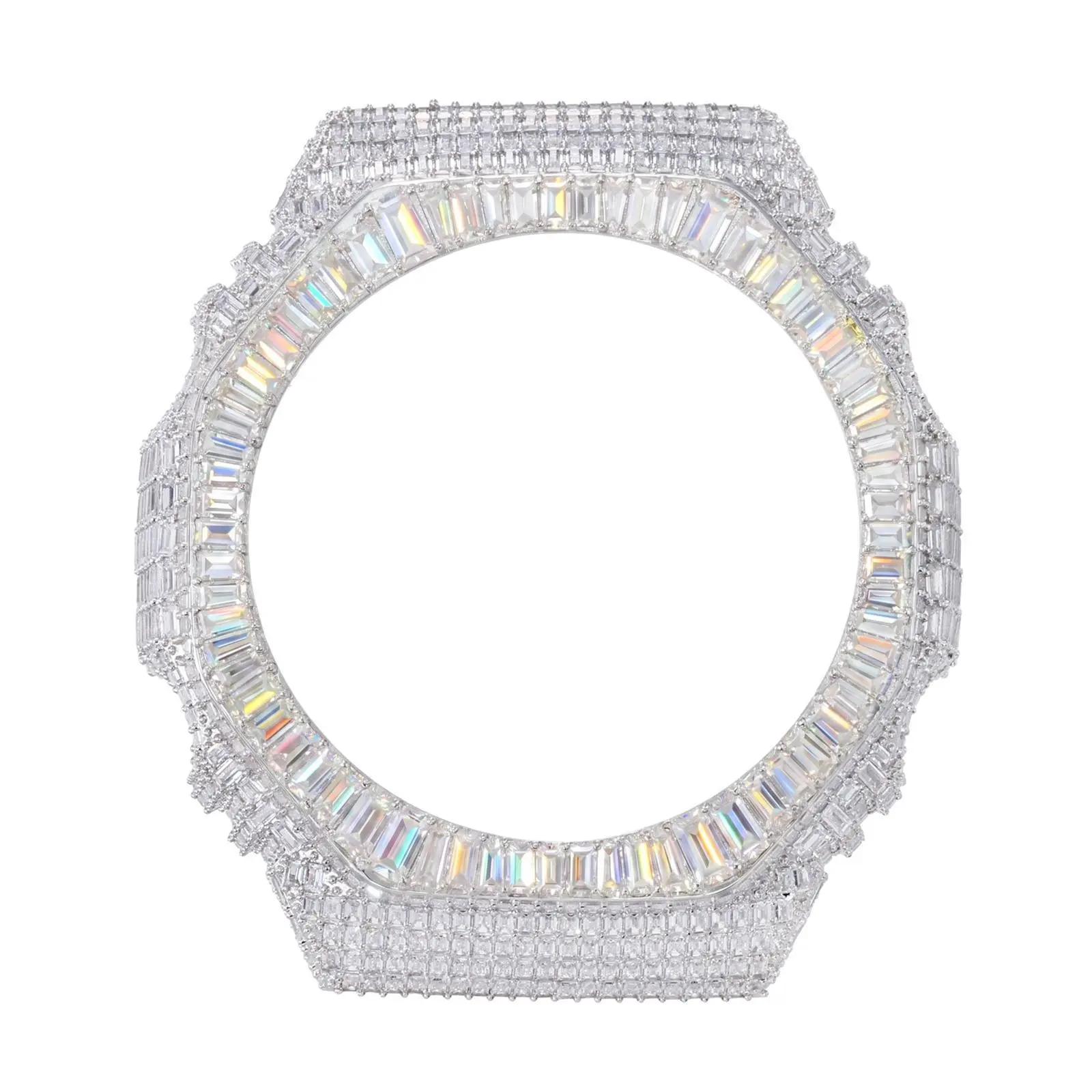 Bling Replacement Case Kit Compatible with GA-2100 Style Watches, Moissanite Style Bezel & Crystal-Cut Protective Cover, Custom Watch Accessory for Men and Women
