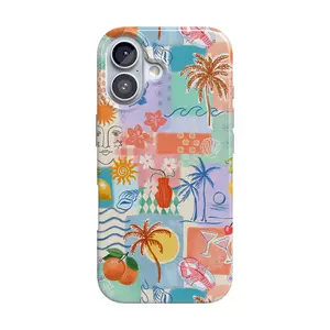 Casely iPhone 16 Case | Tropical Heat | Beachy Collage | Compatible with MagSafe | Classic Ultra Thin Design