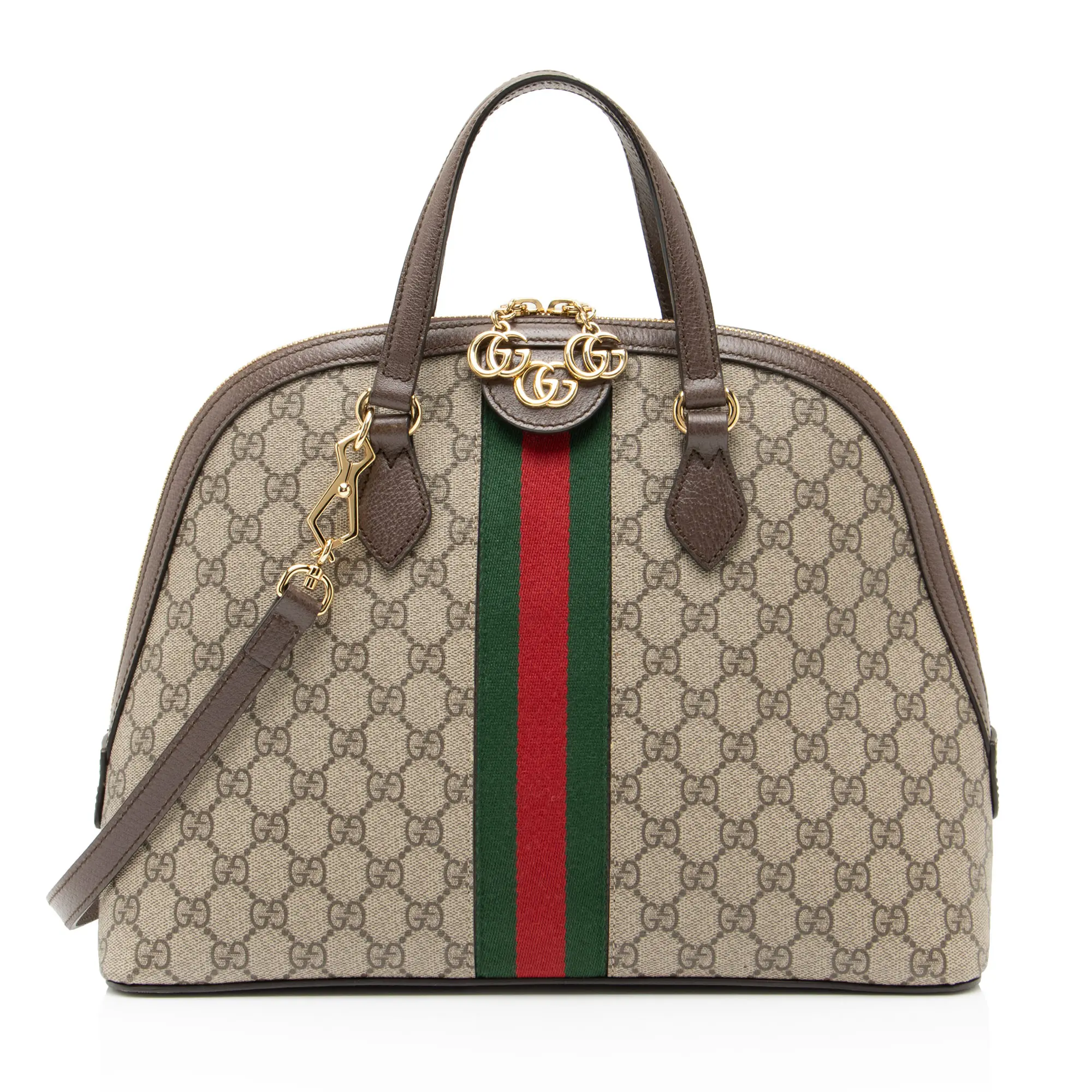 Pre-owned GUCCI Leather Shoulder Bags GG Supreme Ophidia Dome Medium Satchel