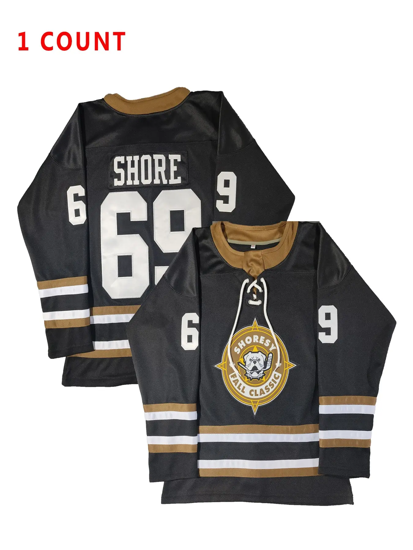 Ice Hockey Shoresy Jersey Number 69, Embroidered Letter and Number, Casual Sporty Style Loose-Fitting Casual Sports Tops for Fans and Collectors, Active Sportswear, Athletic Apparel