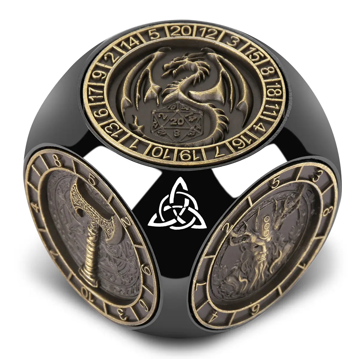 7 in 1 Metal Dice Set, Dnd Metal Dice, Polyhedral Dice Set, 1 Set 3D Pattern Multi-sided Rotating Game Dice, Role Playing Board Game Accessories, Creative Gift for Friends
