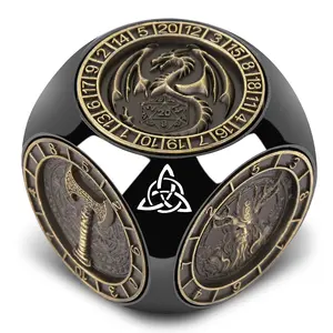 7 in 1 Metal Dice Set, Dnd Metal Dice, Polyhedral Dice Set, 1 Set 3D Pattern Multi-sided Rotating Game Dice, Role Playing Board Game Accessories, Creative Gift for Friends