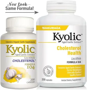 Kyolic Aged Garlic Extract Formula 104- Cholesterol Health  200 Capsules