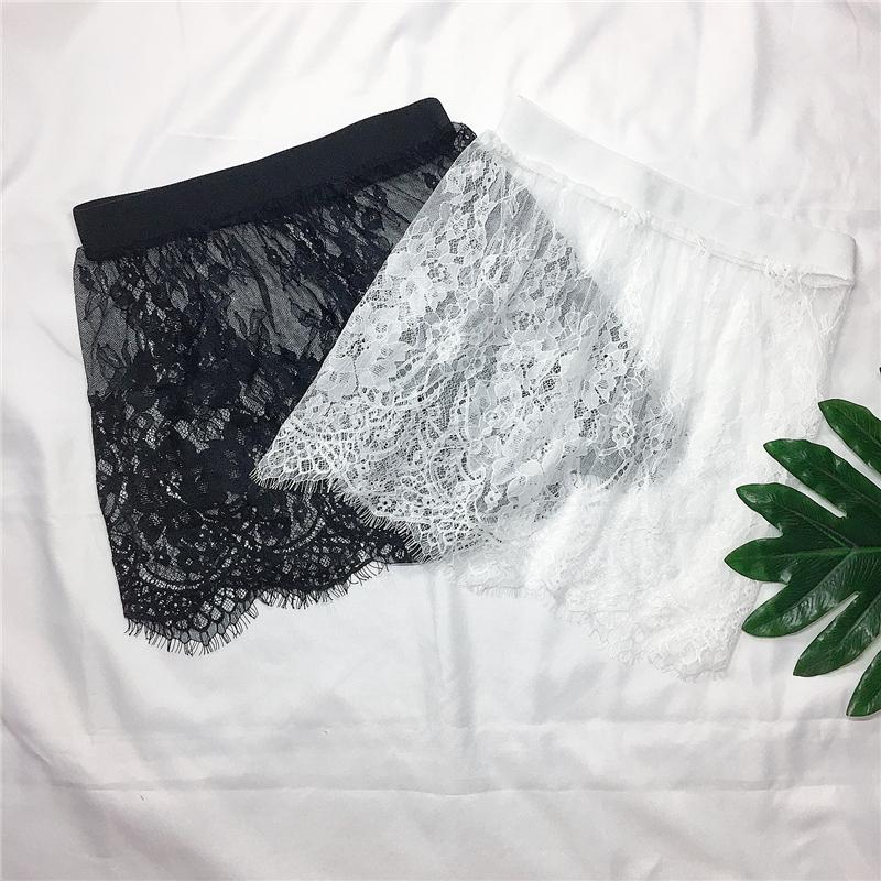 Miniskirt Sexy Transparent Lace Mesh Skirt Shirt Extender Women Summer Mini Black White Short Micro Skirt Ladies Underskirt