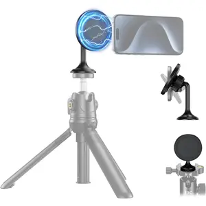 Phone Tripod Mount Adapter with Arca Base & 1/4" Screw Hole Compatible with MagSafe, 60? Tilt  Tripod Holder for  16 15 14 13 12 Pro Max Plus, Selfie Stick Tripod Arca Ball