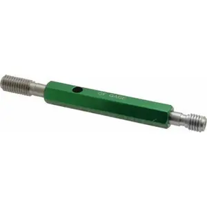 GF Gage Plug Thread Gage, M10x1.50 Thread, 6H Class, Double End Go & No Go, 0.3554" Go Pitch Dia, 0.3624" No Go Pitch Dia, Included Handle, Model W1001506HS