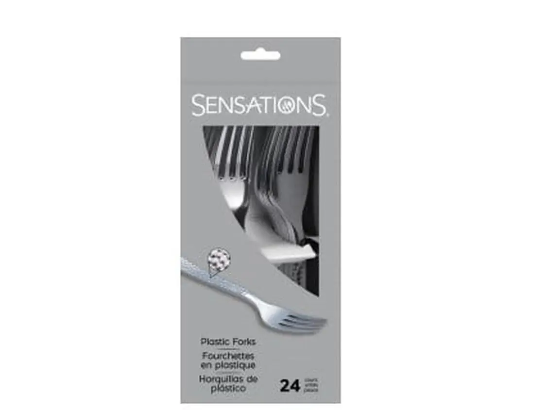 Creative Converting 339404 Hammered Forks Only, Metallic Silver - 24 Count