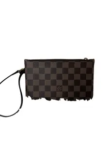 Pre-owned Louis Vuitton Leather Clutches & Wristlets Damier Ebene Neverfull Pouch PM