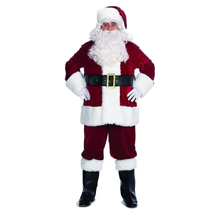 Santa Suit - Professional - Burgundy - Christmas - Deluxe - Costume - 2 Sizes