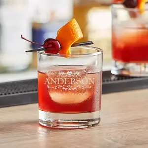 Old Fashioned - Rocks Glass - Split Monogram With Name copy