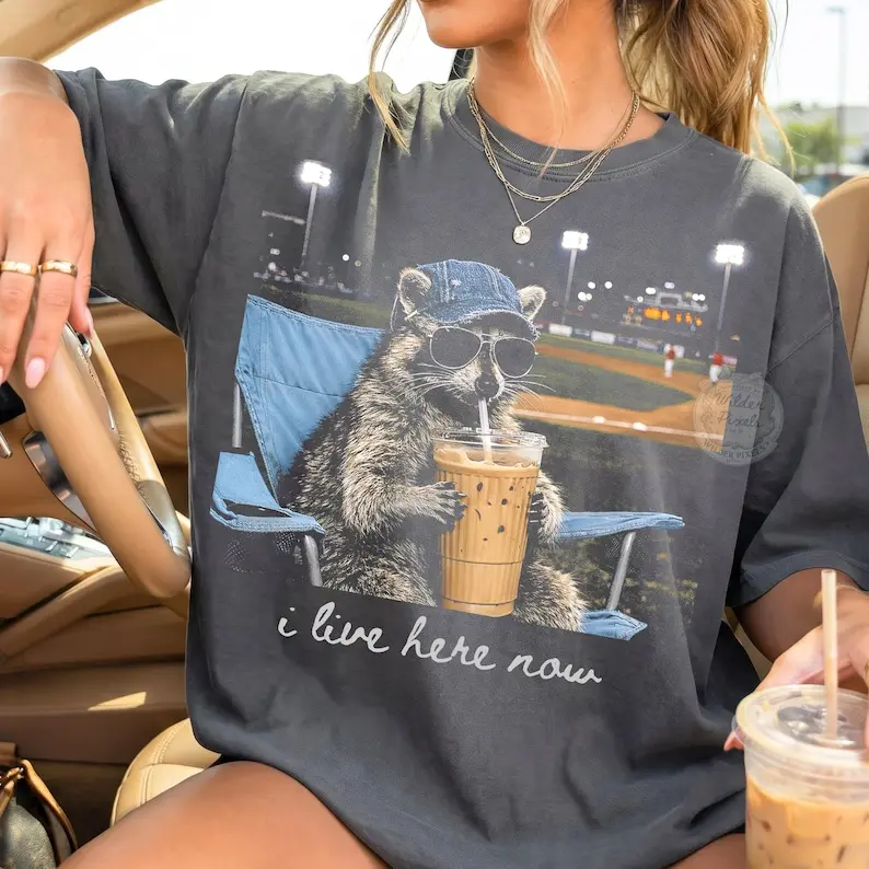 Racoon Funny Ballfield Dark Shirt Only Baseball Mama, Softball Clipart,Travel Baseball Softball Tournament, Softball Ball Mom