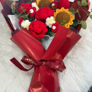 Luxury Crochet Rose & Sunflower Bouquet