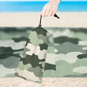 Minimal Woodland Sand-free Camo Beach Blanket, 59" x 79", Portable & Durable, Summer Trips & Nature Trips, Camping, Hiking, Trekking