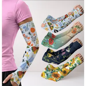 UV Sun Protection Arm Sleeves for Men Women Tattoo Cover Up Compression Sports Sleeves for Golf Running Football
